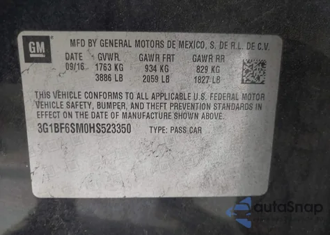 2017 Chevrolet Cruze Premier Auto z USA, uszkodzony, nr VIN 3G1BF6SM0HS523350